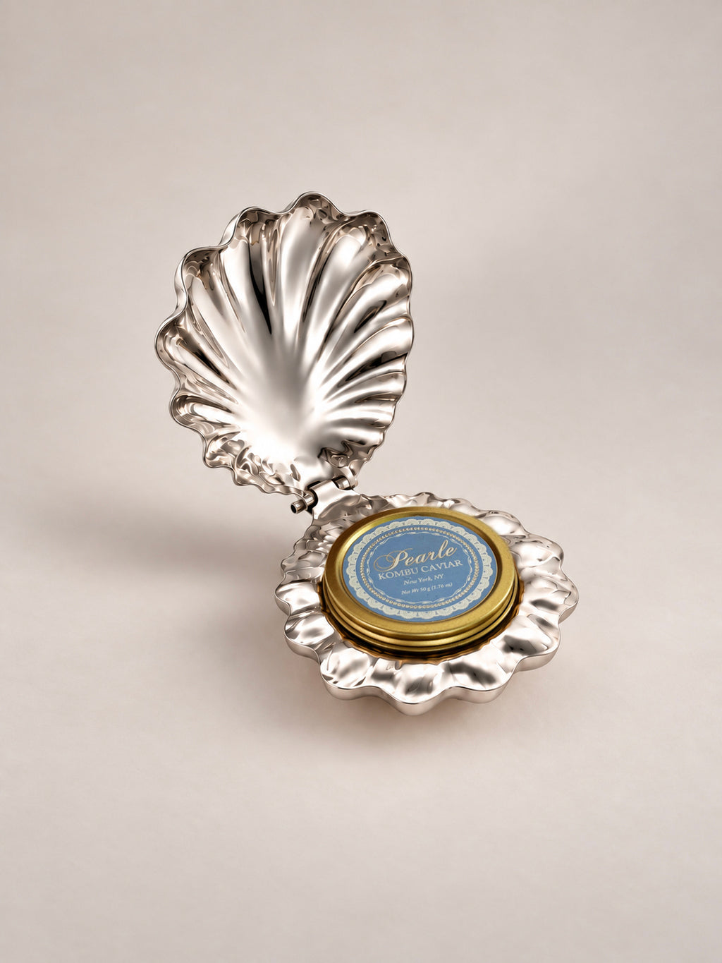 Handmade Solid Silver Caviar Shell