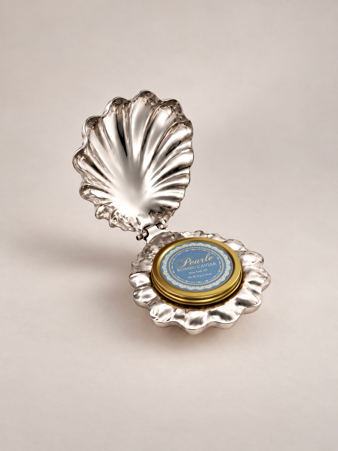 Handmade Solid Silver Caviar Shell